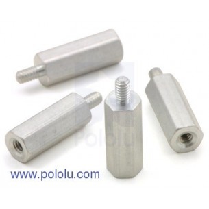 Pololu 1942 - Aluminum Standoff: 1/2" Length, 2-56 Thread, M-F (4-Pack)