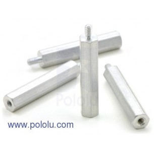 Pololu 1944 - Aluminum Standoff: 1" Length, 2-56 Thread, M-F (4-Pack)