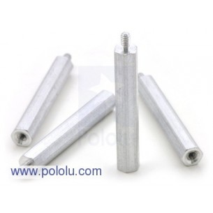 Pololu 1945 - Aluminum Standoff: 1-1/4" Length, 2-56 Thread, M-F (4-Pack)