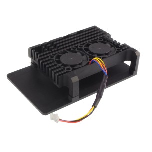Aluminum case with fans for Raspberry Pi 5 (black)