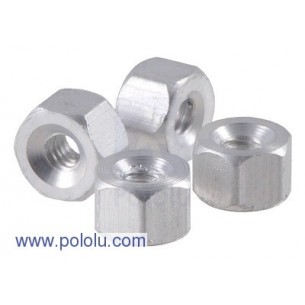 Pololu 2080 - Aluminum Standoff: 1/8" Length, 2-56 Thread, F-F (4-Pack)