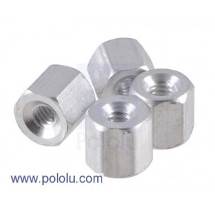 Pololu 2081 - Aluminum Standoff: 3/16" Length, 2-56 Thread, F-F (4-Pack)