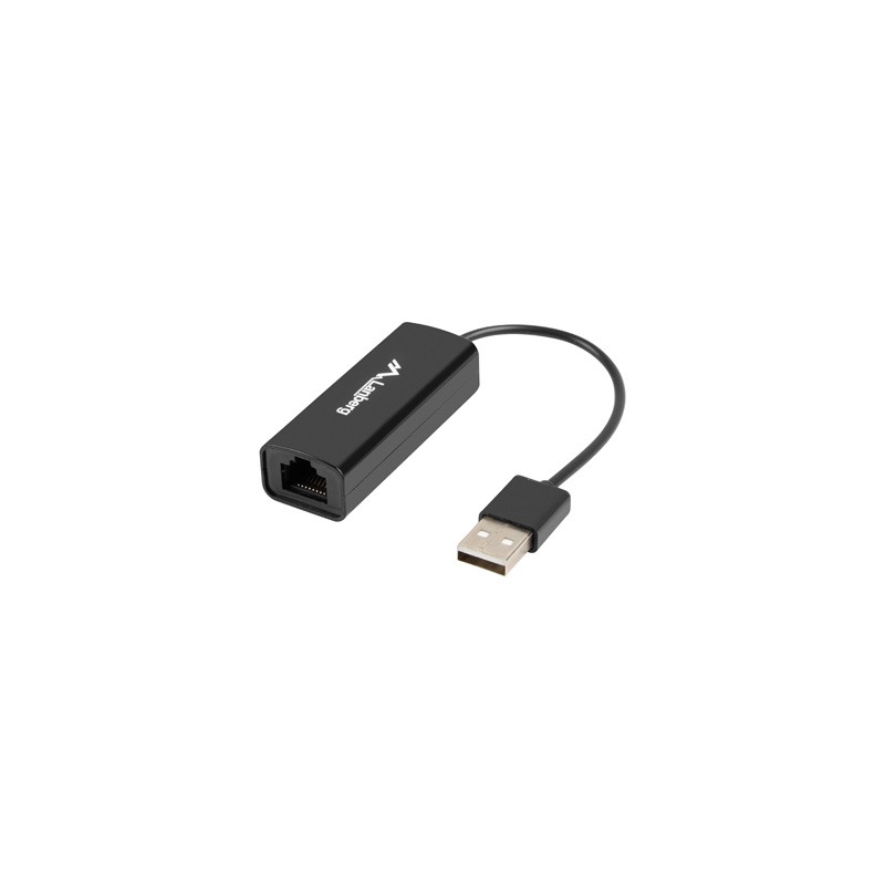 USB–>RJ45 ETHERNET ADAPTER NETWORK CARD LANBERG USB 2.0 1X RJ45 100MB CABLE