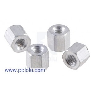 Pololu 2087 - Aluminum Standoff: 3/16" Length, 4-40 Thread, F-F (4-Pack)