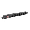 LISTWA ZASILAJĄCA RACK PDU 19" LANBERG 1U 16A 7X SCHUKO 2M CZARNA