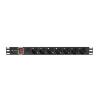 POWER DISTRIBUTION UNIT (PDU) 19" LANBERG 1U 16A 2M 7X SCHUKO OUTLETS BLACK