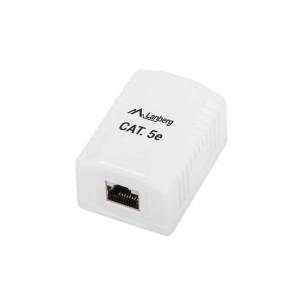 Surface-mount socket cat.5e 1x RJ45 shielded white Lanberg