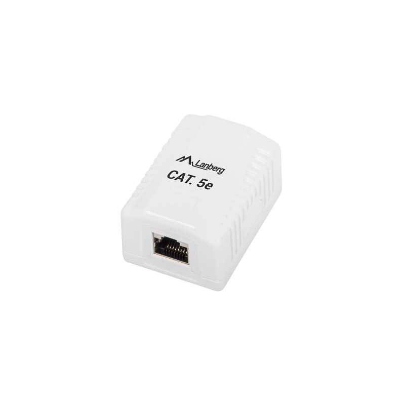 SURFACE-MOUNT BOX CAT.5E FTP SHIELDED 1X RJ45 WHITE LANBERG