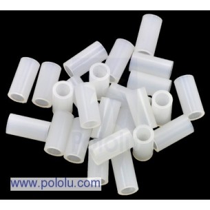 Pololu 1984 - Nylon Spacer: 10mm Length, 5mm OD, 3.3mm ID (25-Pack)