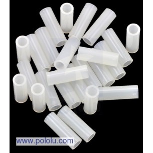 Pololu 1986 - Nylon Spacer: 15mm Length, 5mm OD, 3.3mm ID (25-Pack)