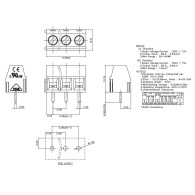 127-5.08-03P-14-1000A(H) - listwa montażowa 3pin 5,08mm - 5 szt.