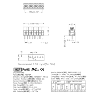 308-2.54-04P-14-00AH - 4pin 2.54mm mounting strip - 5 pcs.