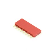 Contact strip 2.54mm straight 1x8, red - 10 pcs.