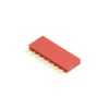 Contact strip 2.54mm straight 1x8, red - 10 pcs.