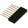 Contact strip 2.54mm straight extended 1x8, black - 10 pcs