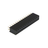 Contact strip 2.54mm straight 2x14, black - 10 pcs.