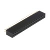 Contact strip 2.54mm straight 2x19, black - 10 pcs.