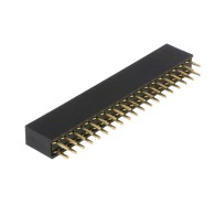 Contact strip 2.54mm straight 2x19, black - 10 pcs.