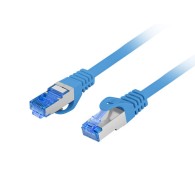 Patchcord - przewód sieciowy Ethernet 0.5m kat.6A S/FTP, niebieski, Lanberg