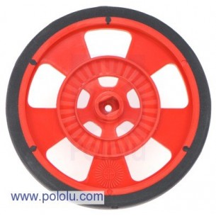 Pololu 980 - Solarbotics GMPW-R RED Wheel with Encoder Stripes, Silicone Tire