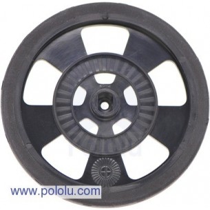 Pololu 983 - Solarbotics GMPW-B BLACK Wheel with Encoder Stripes, Silicone Tire