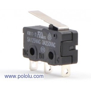 Pololu 1402 - Snap-Action Switch with 16.7mm Lever: 3-Pin, SPDT, 5A