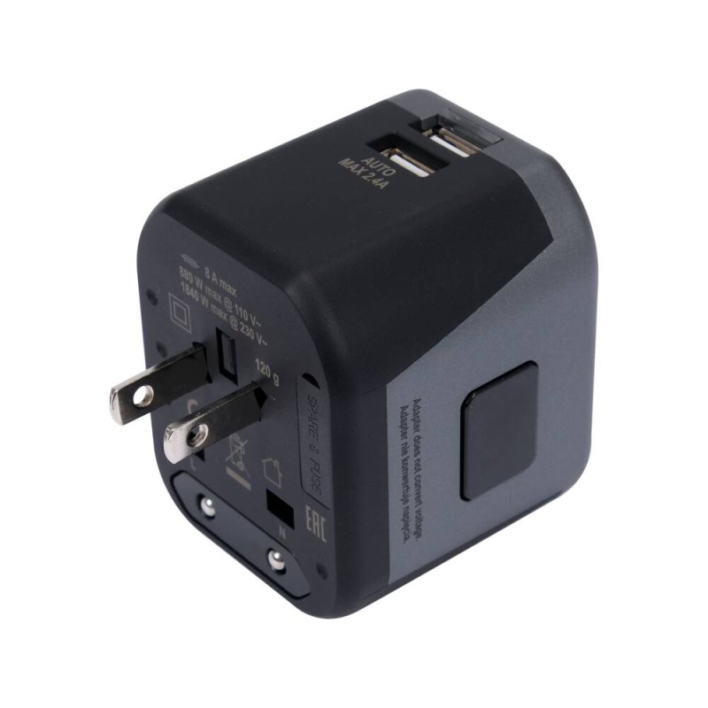 YT-81301 УНІВЕРСАЛЬНИЙ ДОРОЖНИЙ АДАПТЕР 2XUSB 12 Вт