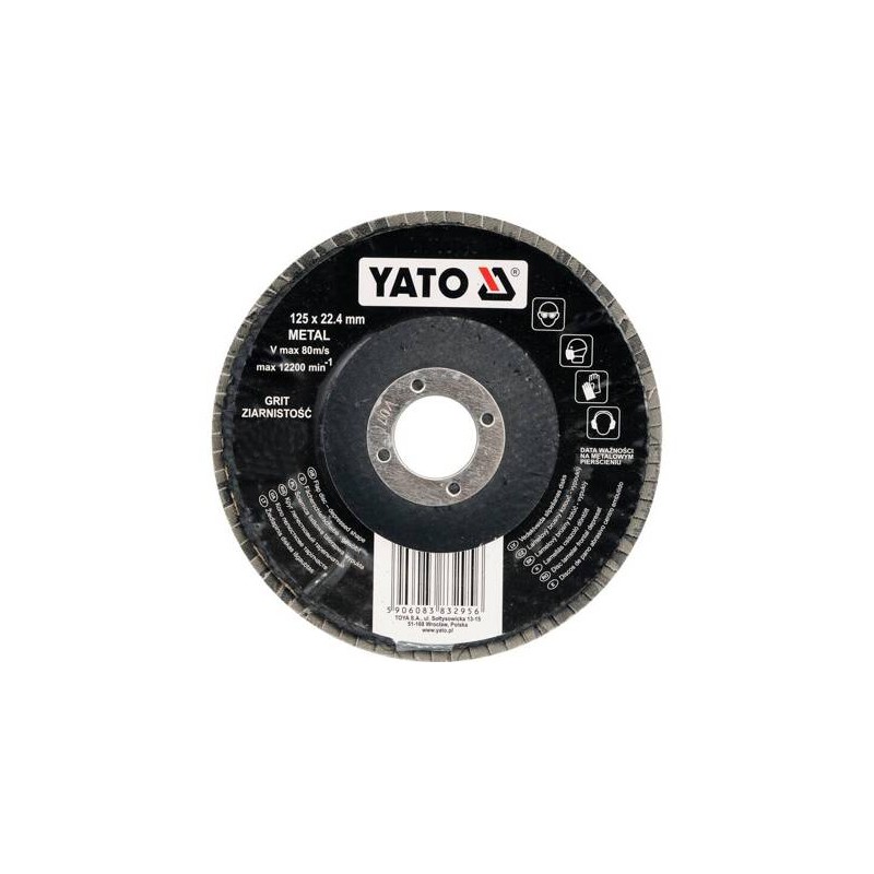 Convex flap disc, 125 mm, P80 - Yato YT-83294