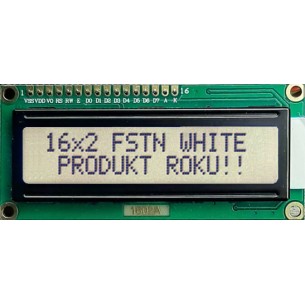LCD-CC-1602A-FIW K/W-E6 C - wyświetlacz alfanumeryczny 2x16 z podświetlaniem LED
