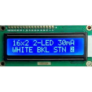 LCD-CC-1602A-BIW W2B-E6 C - 2x16 alphanumeric display with LED backlight