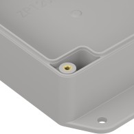 ZP120.120.45UJp TM PC - Obudowa plastikowa ZP120.120.45 jasny dół z uszami - bezbarwna góra z tulejkami mosiężnymi PC