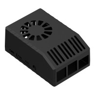 Z-Pi4 SET 1 ABS - Zestaw do sbc raspberry pi4 składający się z czarnej obudowy z-pi4, radiatora zhs pi4 i wentylatora fan ee4010