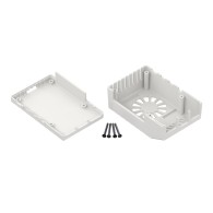 Z-Pi4 SET 2 ABS - Zestaw do sbc raspberry pi4 składający się z białej obudowy z-pi4, radiatora zhs pi4 i wentylatora fan ee40100