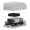 Z-Pi4 SET 3 ABS - Zestaw do sbc raspberry pi4 składający się z jasnoszarej obudowy z-pi4, radiatora zhs pi4 i wentylatora fan ee