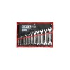 YT-0381 DOUBLE OPEN END SPANNER SET, POLISHED HEAD 6-32 MM, 12 PCS