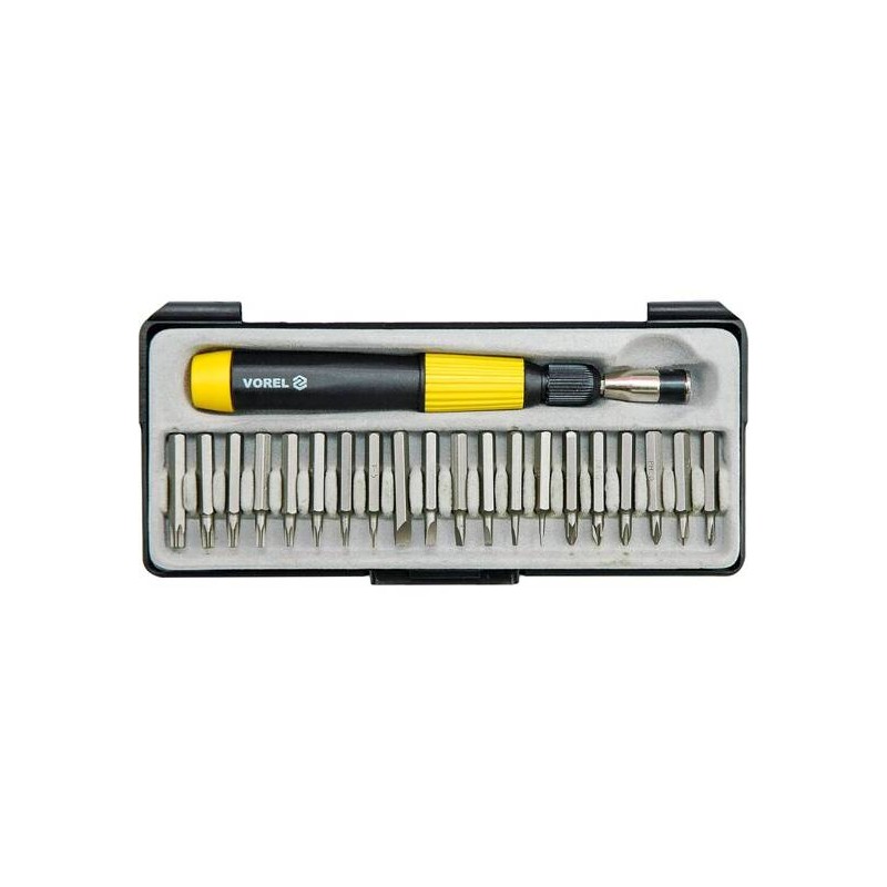 Set of 21-piece screwdriver bits with handle Vorel - 64370