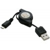 USB A cable - micro-USB B, retractable, 73cm