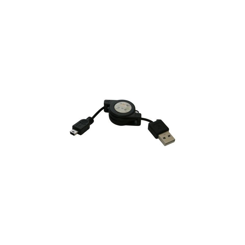 USB A cable - mini-USB B, retractable, 73 cm