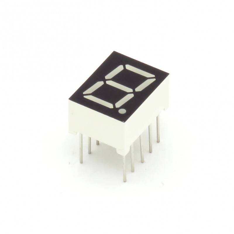 7-segment LED display, 1 digit 7.62mm, red, common anode