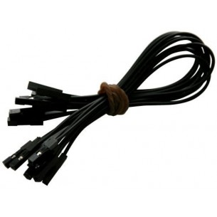 Connecting cables F-F black 21 cm - 10 pcs
