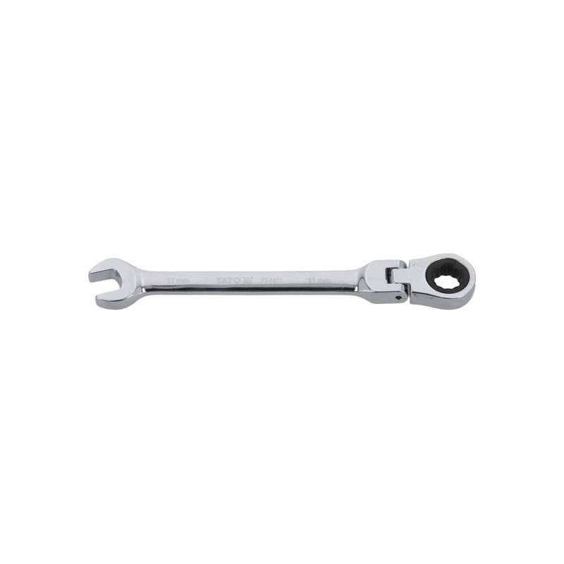 YT-1677 Klucz płasko-oczkowy z grzechotką i przegubem 11mm