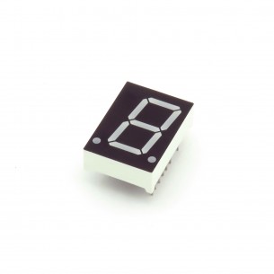 7-segment LED display, 1 digit 20.40mm, two dots, bright yellow, common anode