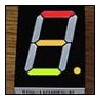 7-segment LED display, 1 digit of 56.80mm, bright green + red light, common anode