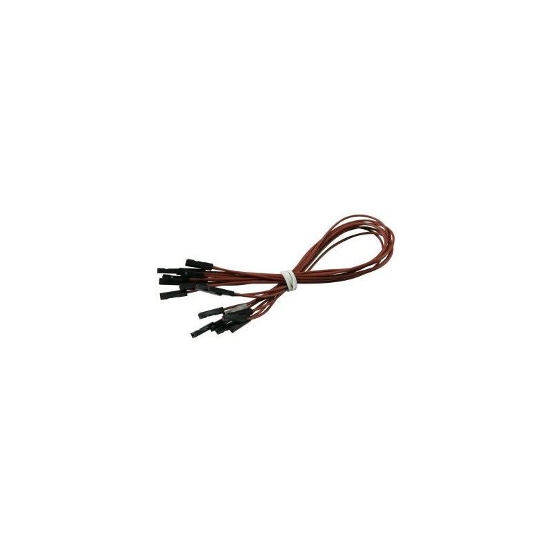 Connecting cables F-F brown 25 cm - 10 pcs