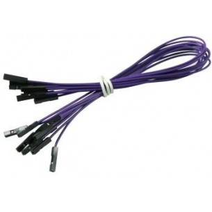 Connecting cables F-F violet 25 cm - 10 pcs