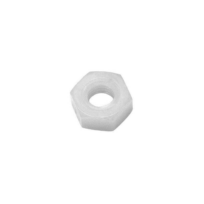 Nakrętka sześciokątna M3, biały poliamid