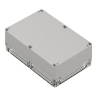 ZP210.140.75Jp TM ABS-PC - Plastic enclosure ZP210.140.75 lightgray, transparent lid with brass bushing ABS-PC