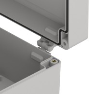 ZP210.140.75JpH TM ABS-PC - Hermetic enclosure ZP210.140.75 lightgray, transparent lid with gasket and brass bushing ABS-PC