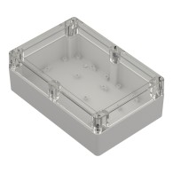 ZP210.140.75JpH TM PC - Hermetic enclosure ZP210.140.75 lightgray, transparent lid with gasket and brass bushing PC