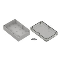 ZP210.140.75SJp-IP67 TM ABS-PC - Enclosure hermetically sealed ZP210.140.75 lightgray, transparent lid with brass bushing ABS-PC